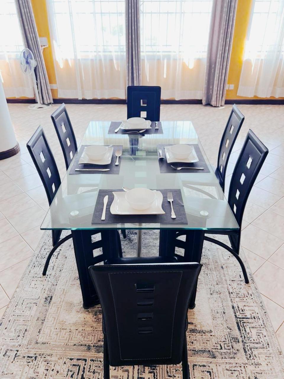 Modern Loft dining table and lounge setting